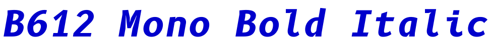 B612 Mono Bold Italic 字体